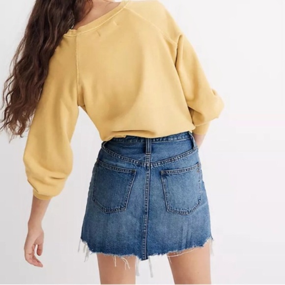 NWT MADEWELL Distressed Denim Mini Skirt - Picture 3 of 16